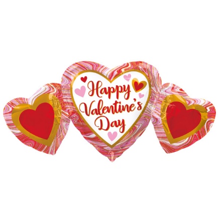 Obrázek Foliový balonek srdíčka - Happy Valentýn 86 cm