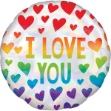 Obrázok z Fóliový balónik srdiečka dúhová - I Love you - lesklý 43 cm