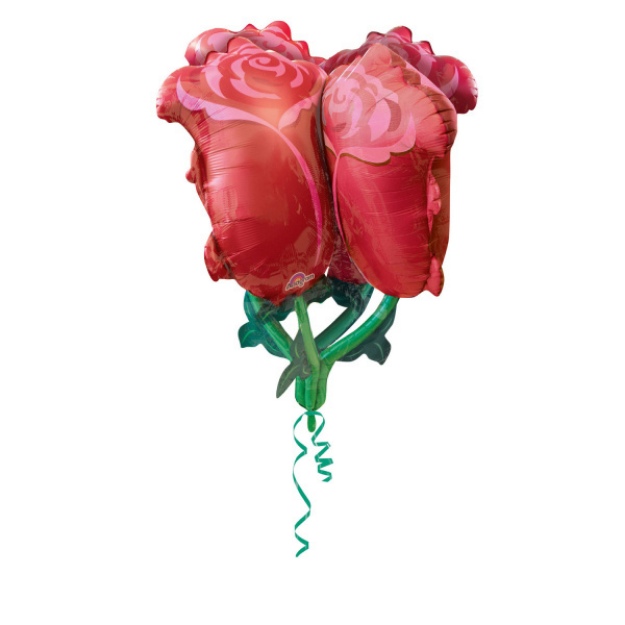 Obrázek z Foliový balonek červená růže 68 x 76 cm - 3D 