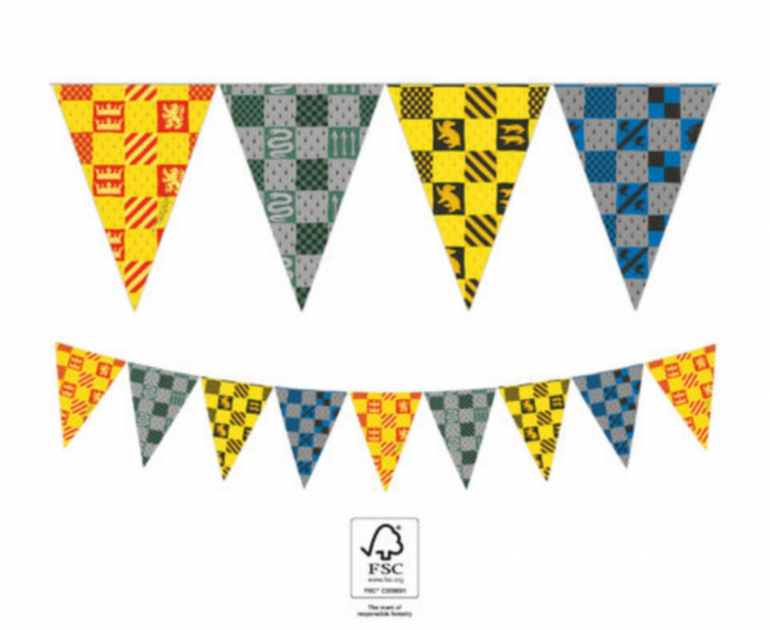 EKO Papírová girlanda Harry Potter - Bradavické koleje - 2,3m