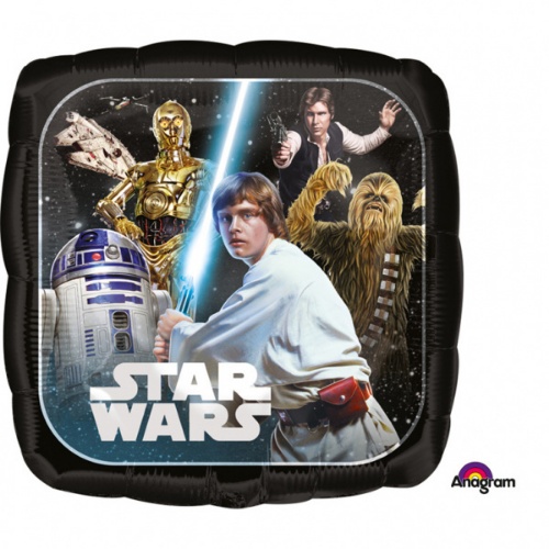 Levně Foliový balonek čtverec - Star Wars Classic 43 cm
