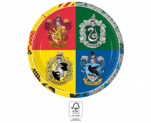 Levně EKO Papírové talíře Harry Potter - Bradavické koleje - 23cm, 8 ks