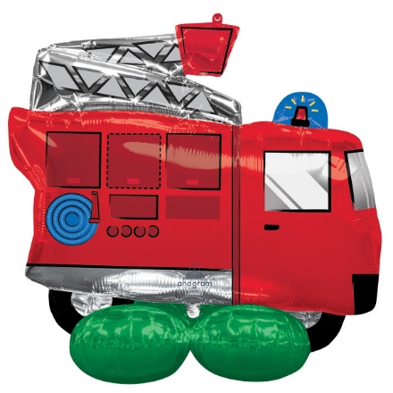 Obrázek AirLoonz - stojící obří balónek Hasičské auto 106 x 88 cm