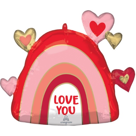 Obrázek Foliový balonek červená duha - Love 66 cm