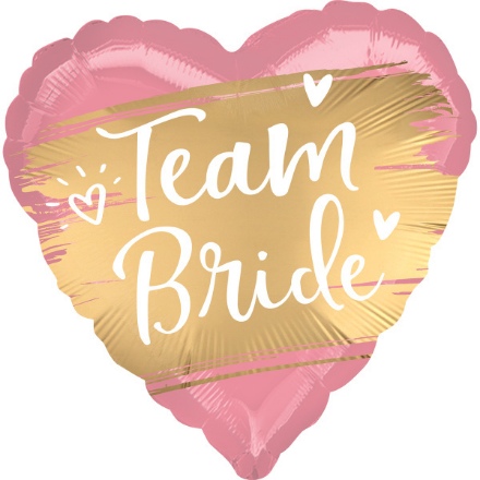 Obrázok z Fóliový balónik srdce saténovej Golden - Team Bride 43 cm