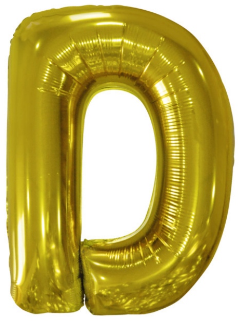 Obrázok z Fóliové písmeno D zlaté 100 cm - Amscan