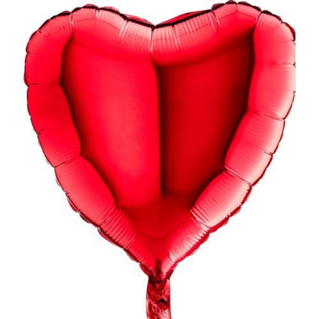 Obrázok z Fóliový balónik srdce červené 45 cm - nebalený 
