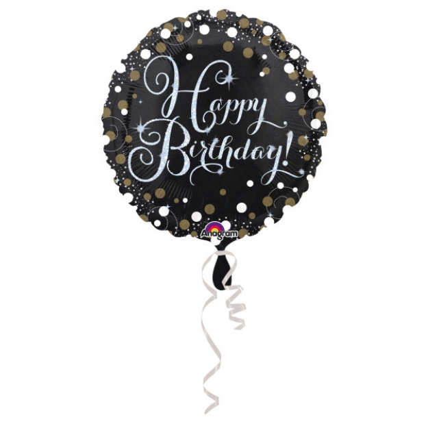 Obrázek z Foliový balonek Luxus Gold - Happy Birthday 43 cm 