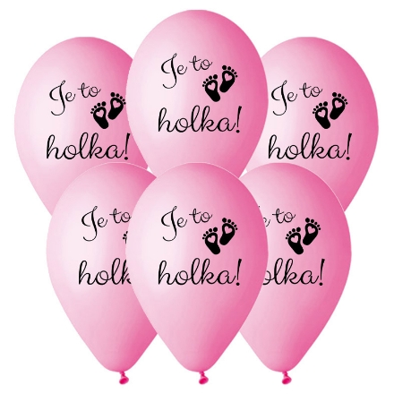 Picture of Balloon Bouquet It's a Girl, Pink - 6 pcs