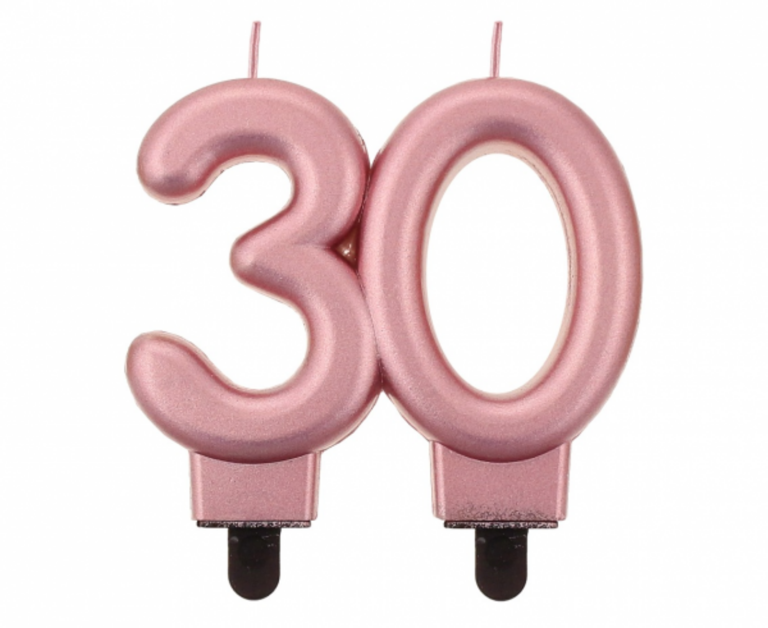 Svíčka narozeninová číslice 30 metalická rose gold 8 cm