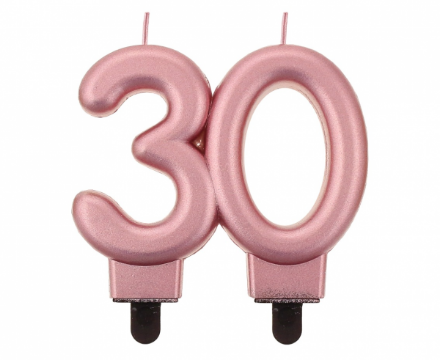 Picture of Svíčka narozeninová číslice 30 metalická rose gold 8 cm