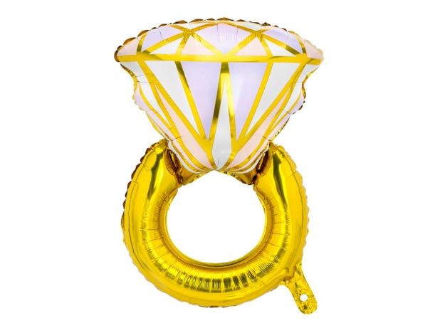 Obrázek z Foliový balonek Prsten zlatý JUMBO - 95 cm 