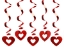 Obrázek Závěsná dekorace Červená srdíčka 60 cm