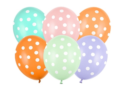 Levně Latexové balonky puntíky 30 cm - 6 ks