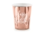 Obrázek Papírové kelímky metalické rose gold - Happy Birthday 6 ks
