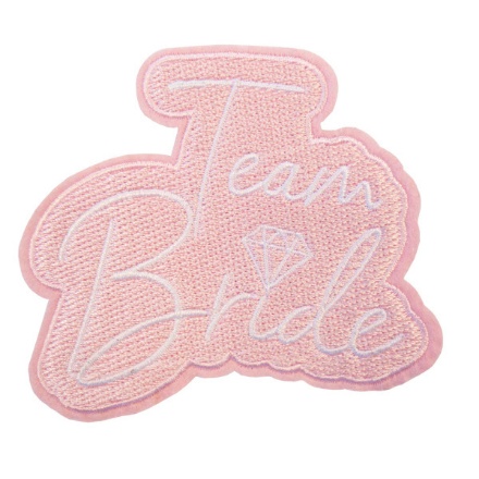 Obrázok z Nažehľovací odznak ružový Team Bride 10 x 8 cm - 6 ks