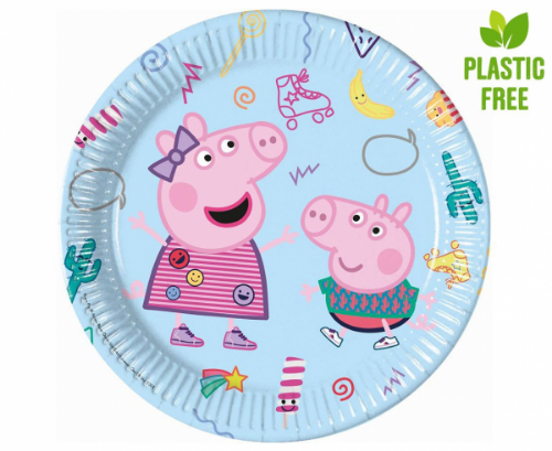 Levně EKO Papírové talíře prasátko Peppa 23 cm - 8 ks