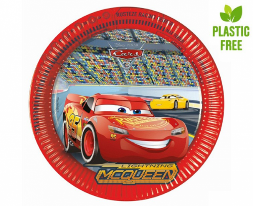 Levně EKO papírové talíře Cars 3 – 23 cm, 8 ks