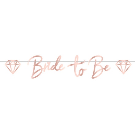 Obrázek Party nápis Bride to be - rosegold 150 cm