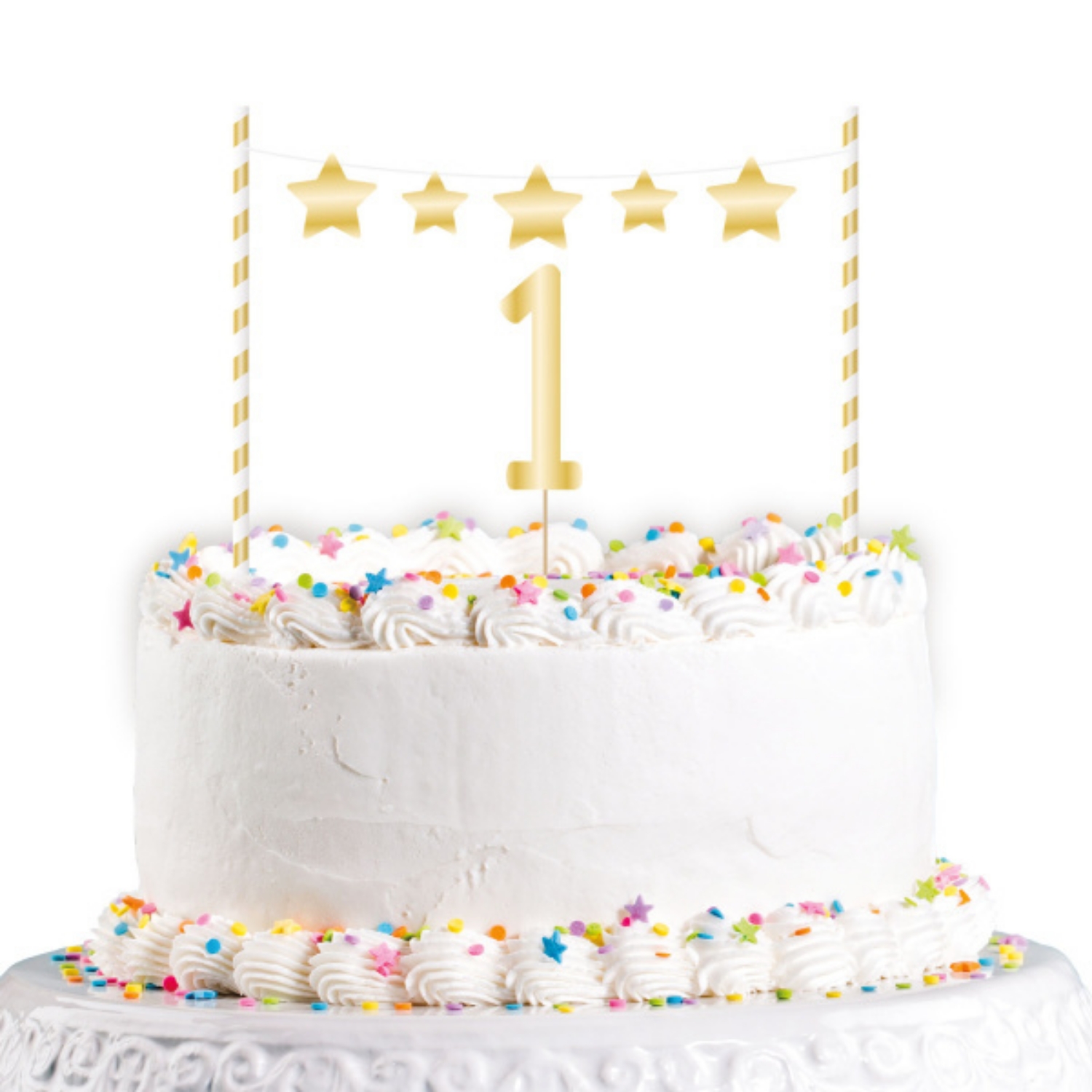 Dekorace na dort Ombre - 1st Birthday 19 cm