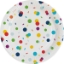Obrázek Papírové talířky Rainbow Confetti 18 cm - 8 ks