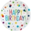 Obrázok z EKO Papierové taniere Rainbow Confetti - Happy Birthday 23 cm - 8 ks