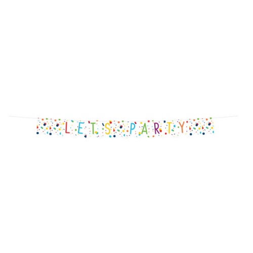 Levně Vlaječková girlanda Rainbow Confetti - Lets party 185 x 19 cm
