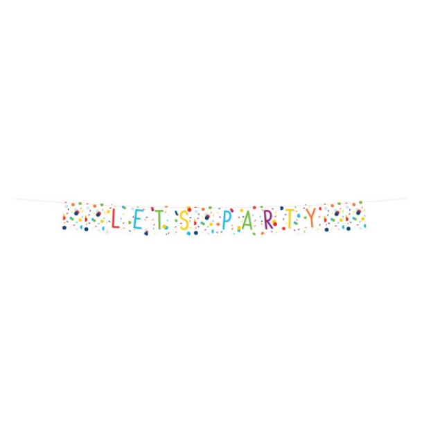 Obrázok z Vlajočková girlanda Rainbow Confetti - Lets party 185 x 19 cm