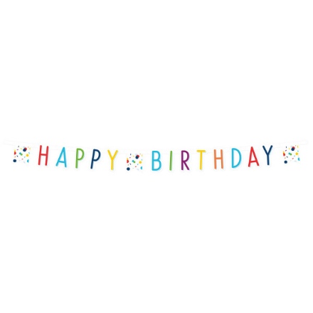 Obrázek Party nápis Rainbow Confetti - Happy Birthday 180 x 14 cm