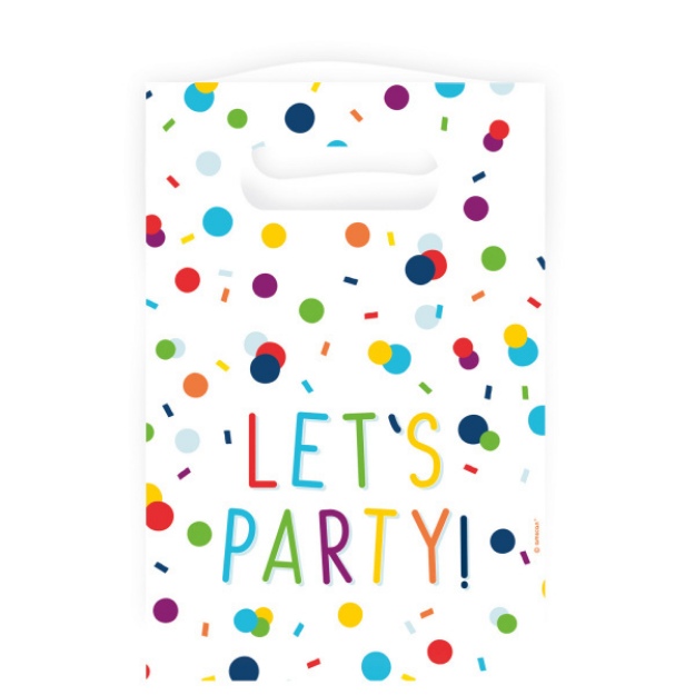 Obrázok z Party tašky Rainbow Confetti - Lets party 8 ks