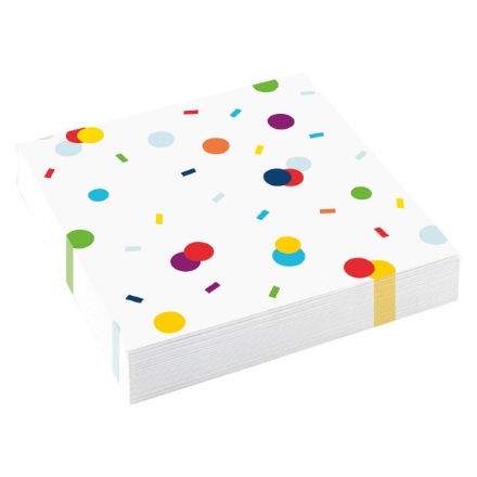 Obrázok z Papierové obrúsky Rainbow Confetti 20 ks