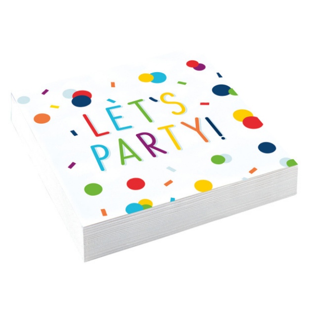 Obrázok z Papierové obrúsky Rainbow Confetti - Lets Party 20 ks