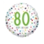 Obrázek Foliový balonek Rainbow Confetti - Happy Birthday 80 - 43 cm