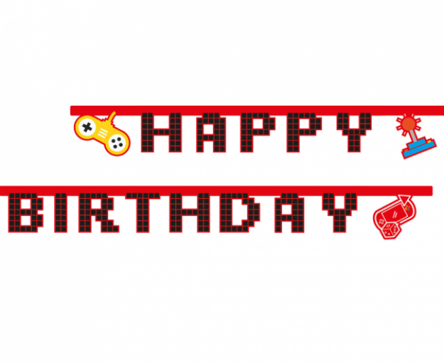 Obrázok z Narodeninový nápis Game party - Happy Birthday