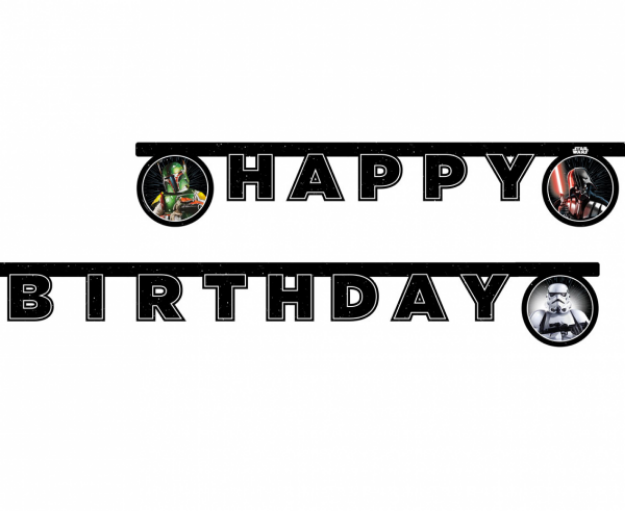 Obrázok z Narodeninový nápis Star Wars - Happy Birthday