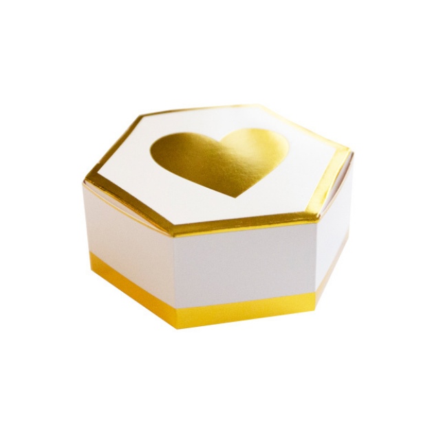 Obrázek z Dárkové krabičky Gold - zlaté srdce 9 x 5 cm - 8 ks 