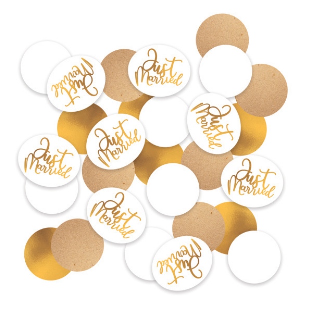 Obrázek z Svatební konfety Gold - zlaté a bílé 14 g 