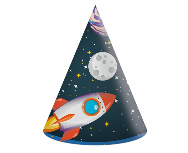 Obrázek z Papírové party čepičky Vesmír - Rocket Space 6 ks 