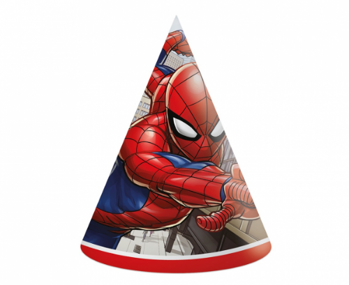 Levně Papírové party čepičky Spiderman - Crime Fighter 6 ks