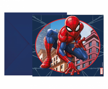 Obrázek Party pozvánky Spiderman - Crime Fighter 6 ks