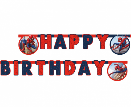 Picture of Narozeninový nápis Happy Birthday - Spiderman - Crime Fighter 200 cm