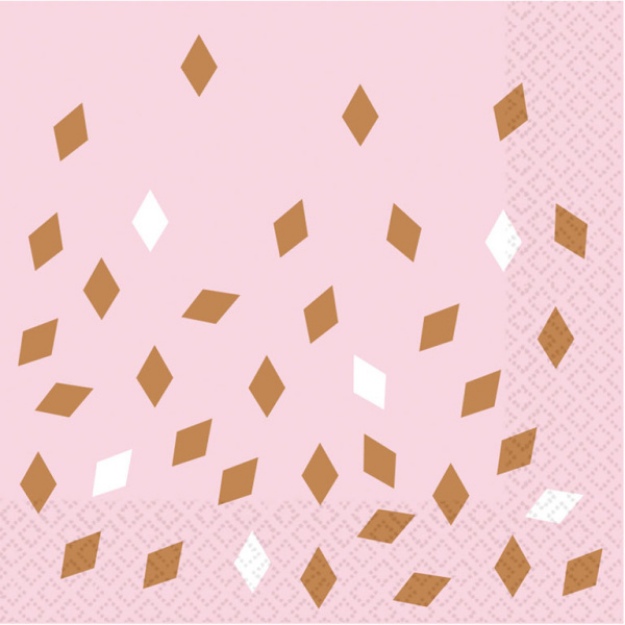Obrázok z Papierové obrúsky Pink rosegold 16 ks
