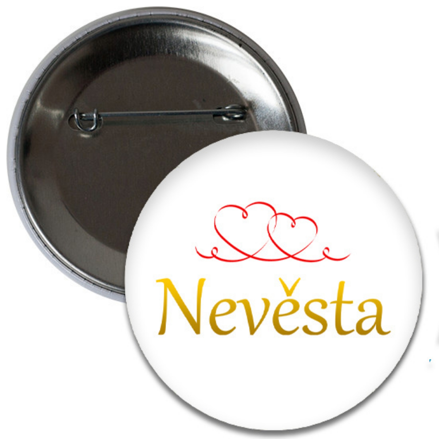 Placka Nevěsta - srdíčka 6 cm