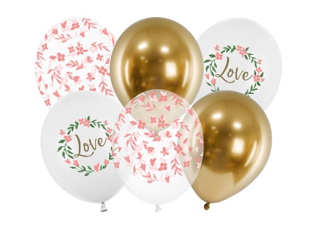 Obrázek Latexové balonky Love mix 30 cm - 6 ks