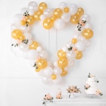 Obrázek z Sada na balonkovou girlandu - srdce bílo-zlaté 160 cm 