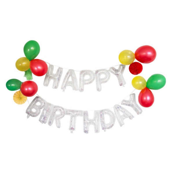 Obrázek z Dekorační balonková girlanda Happy Birthday 29 ks 