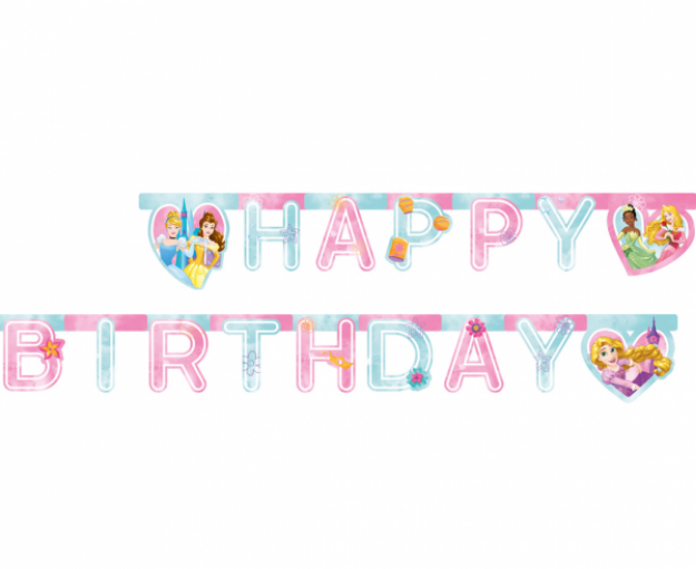 Obrázek z Narozeninový nápis Disney princess - Happy Birthday 200 cm 