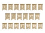 Obrázok z Dekoračné jutové vlajočky - číslice na stôl 20 ks