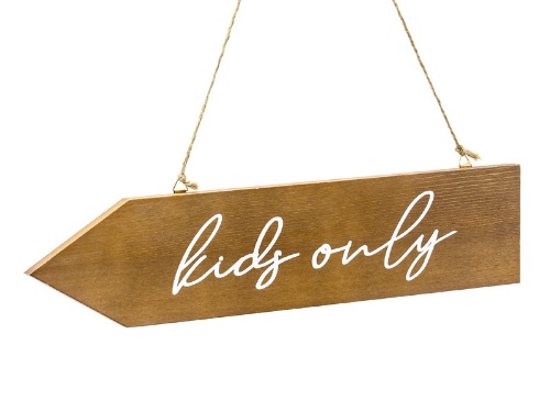 Drevená tabuľa šípka - Kids only 36 x 8 cm