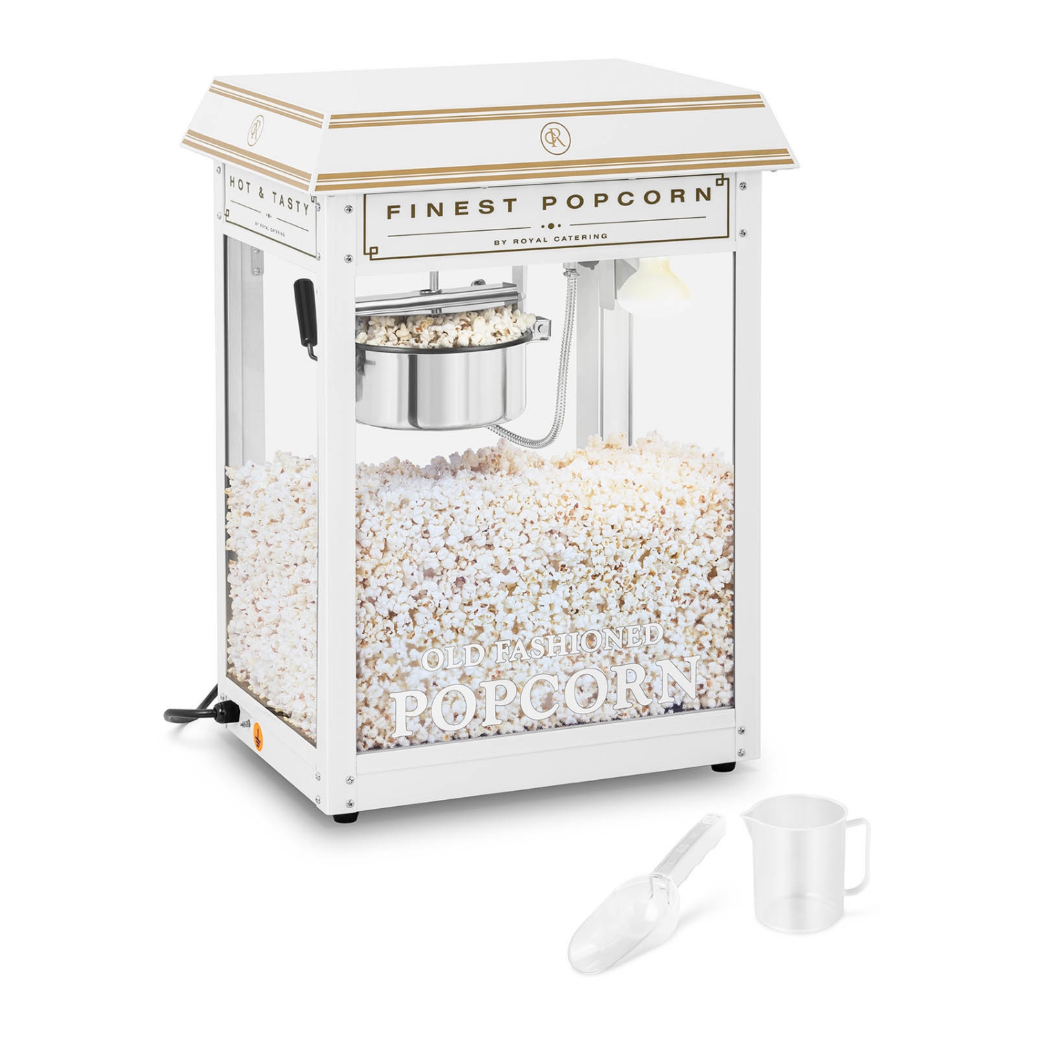 Stroj na popcorn Bílo-zlatý, zapůjčení Praha